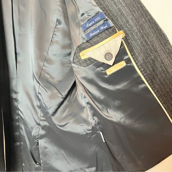 Jcrew super 120's Italian Wool Pinstripe Blazer Jacket Gray Women's size 0 - Picture 6 of 8